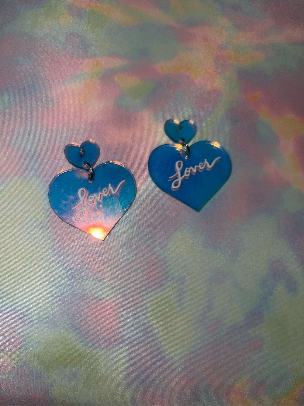 Blue 'Lover' Heart Dangle Earrings - Women's Jewelry